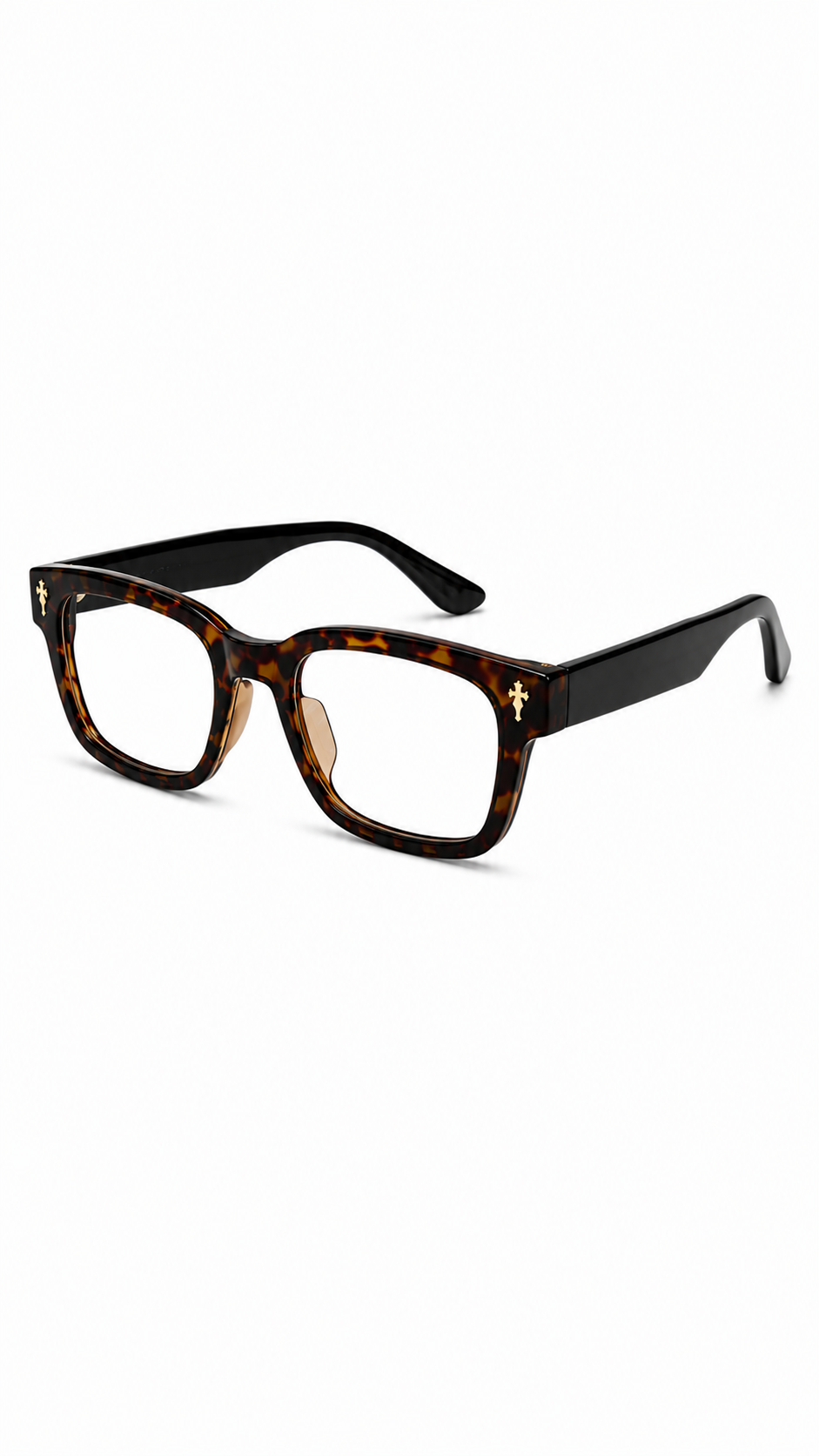 Tortoise Brown Rectangle Stylish Glasses Frame (Dark Leopard Print)