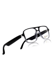 Jodykoes Square Smart Glasses with Speaker and Voice Assistant (Blue)