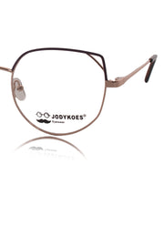Luxury Series : Pure Titanium Metal Spectacle Eyeglasses | Cat Eye Metal Eyewear Frame (Purple and Rose Gold)