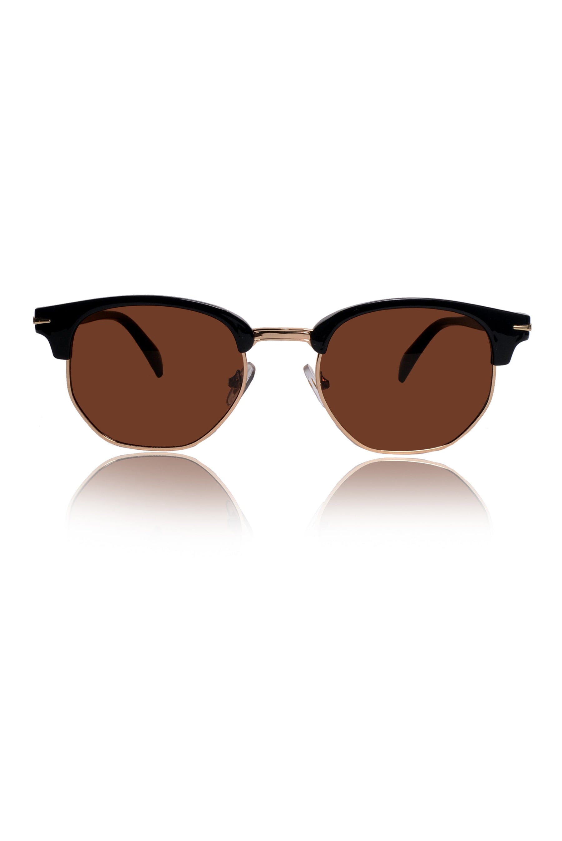 Legacy Clubmaster Sunglasses – UV400 Polarized (Brown)