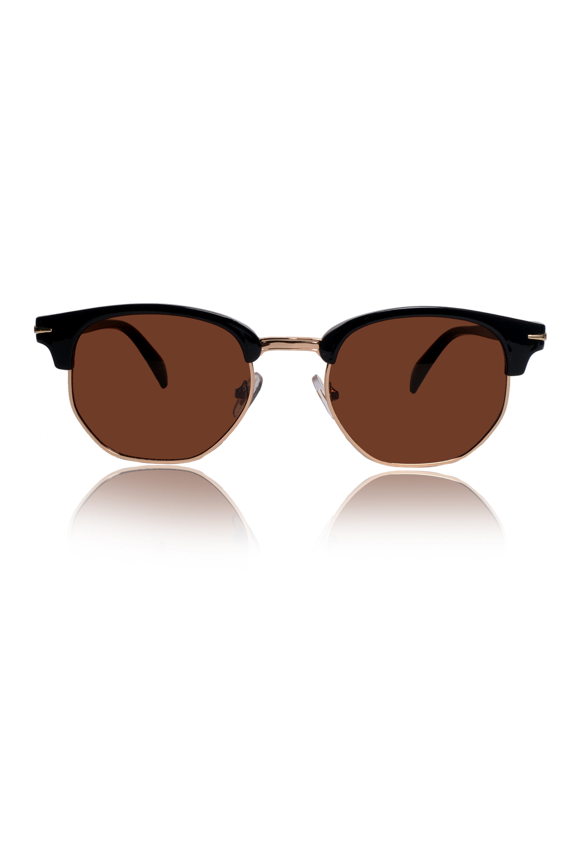 Legacy Clubmaster Sunglasses – UV400 Polarized (Brown)