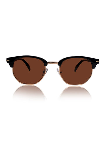 Legacy Clubmaster Sunglasses – UV400 Polarized (Brown)