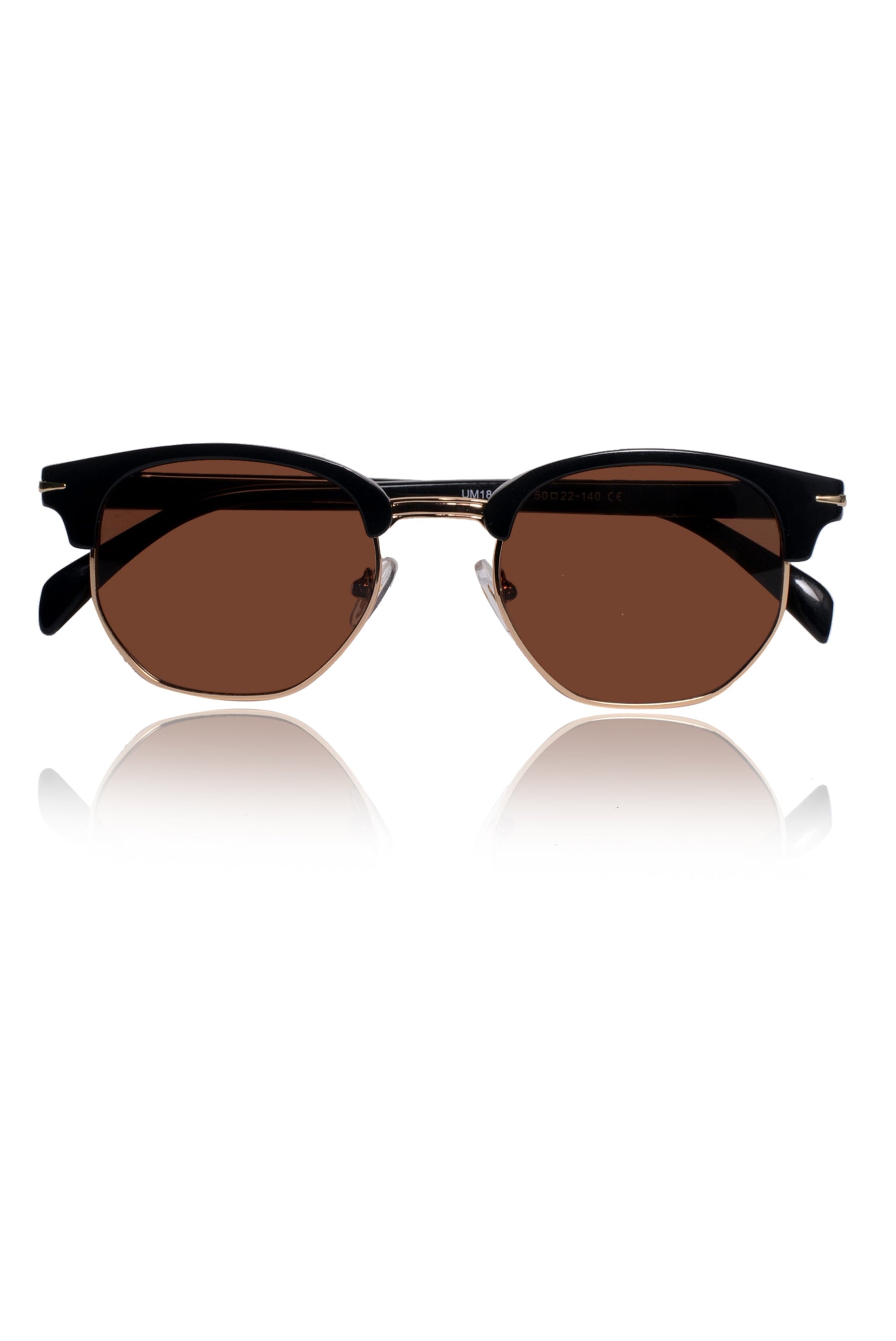Legacy Clubmaster Sunglasses – UV400 Polarized (Brown)