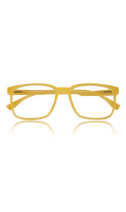 Colour Series : Vibrant colours eyewear rectangle frames with anti glare and blue filter eyeglasses for men and women (Banana Yellow)