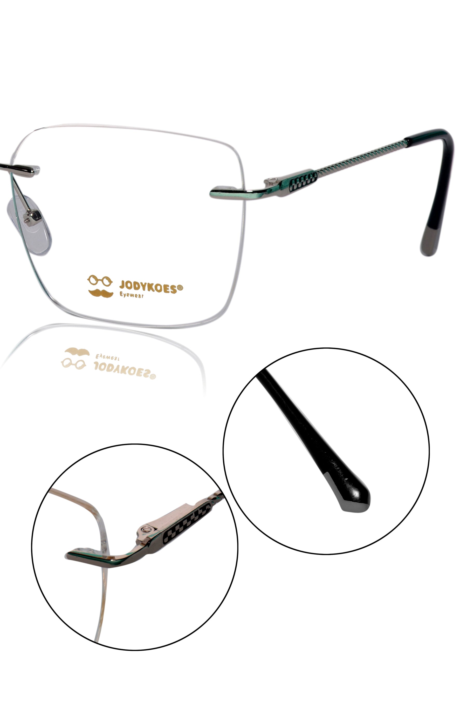 Square Signature Rimless Frame