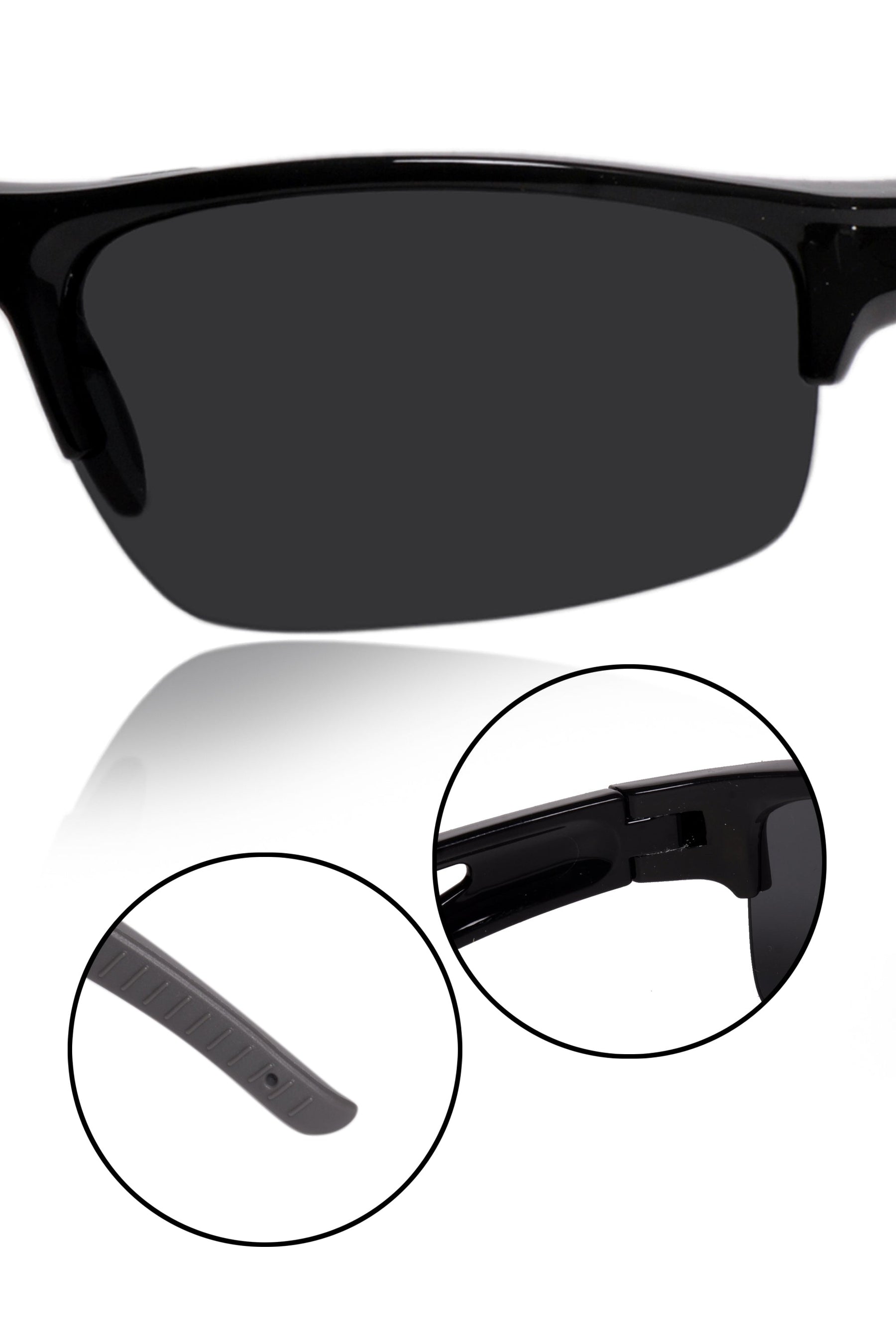 Sports Series Wrap Around Sunglasses for Men & Women | Lightweight Non-Polarized Eyewear | UV400 Protection | Performance Outdoor Shades (Black)