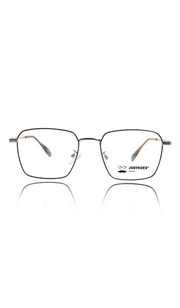 Premium Series Metal Spectacle Frame With Anti-Glare Blue Light Blocking Eyeglasses for Men and Women | Computer and Mobile Phone Protection Eyewear Frames (Black and Silver)