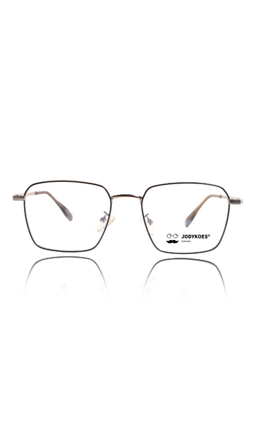 Premium Series Metal Spectacle Frame With Anti-Glare Blue Light Blocking Eyeglasses for Men and Women | Computer and Mobile Phone Protection Eyewear Frames (Black and Silver)