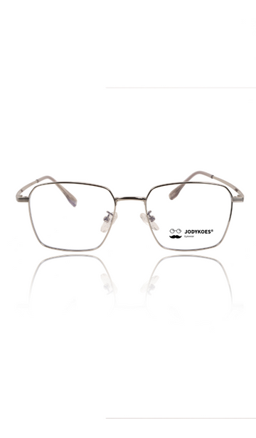 Premium Series Metal Spectacle Frame With Anti-Glare Blue Light Blocking Eyeglasses for Men and Women | Computer and Mobile Phone Protection Eyewear Frames (Silver)
