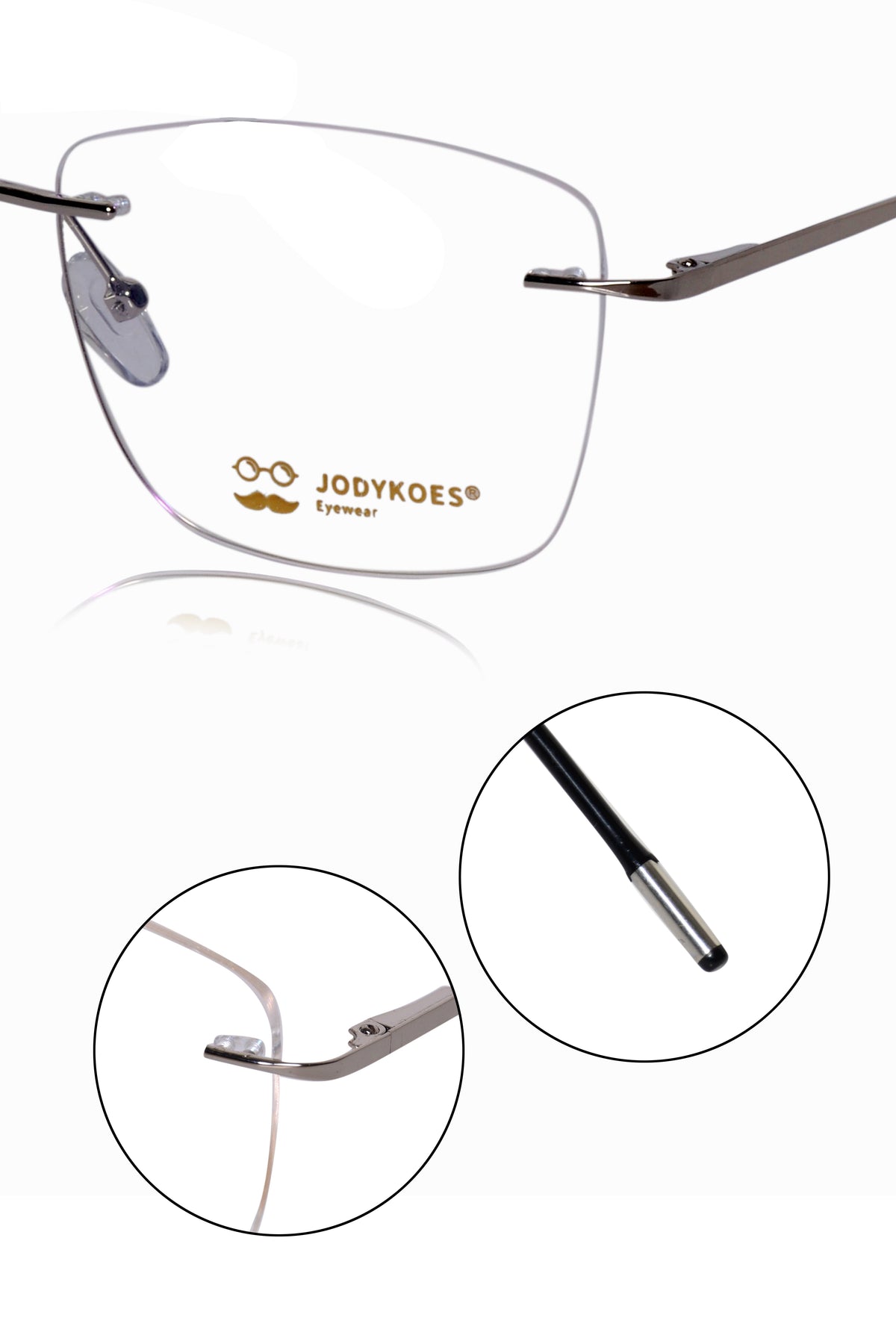 Square Signature Rimless Frame (Blue)
