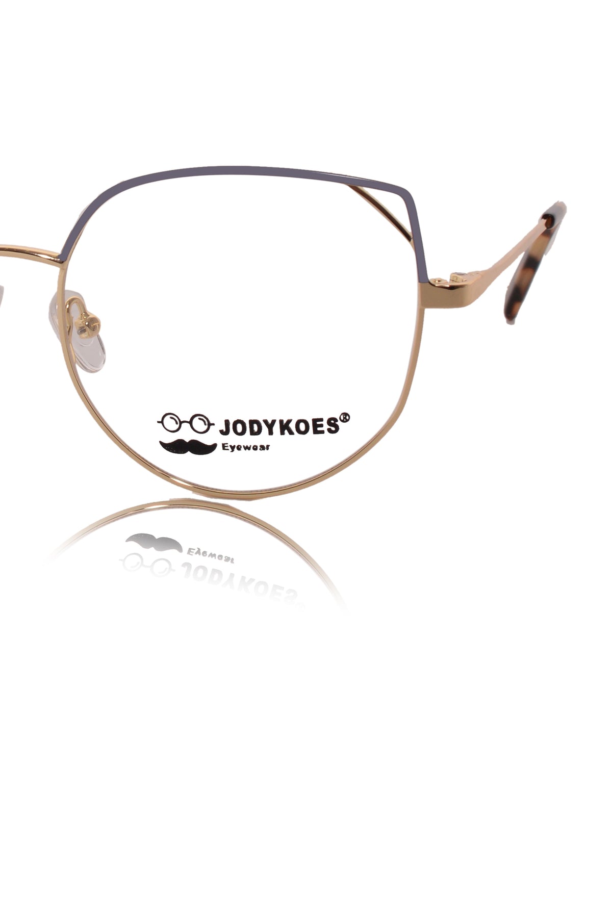 Luxury Series : Pure Titanium Metal Spectacle Eyeglasses | Cat Eye Metal Eyewear Frame (Lavender and Gold)
