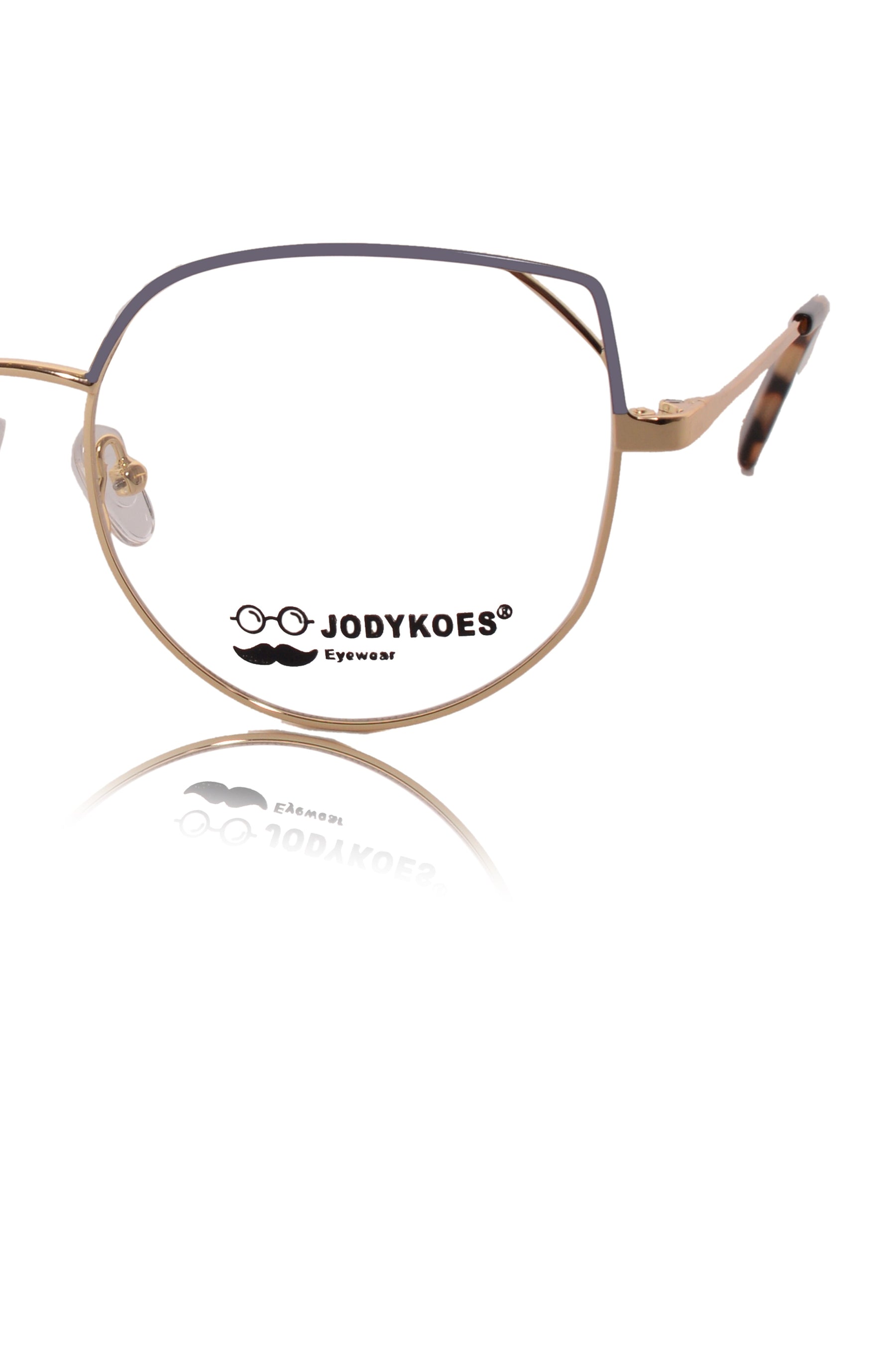 Luxury Series : Pure Titanium Metal Spectacle Eyeglasses | Cat Eye Metal Eyewear Frame (Lavender and Gold)