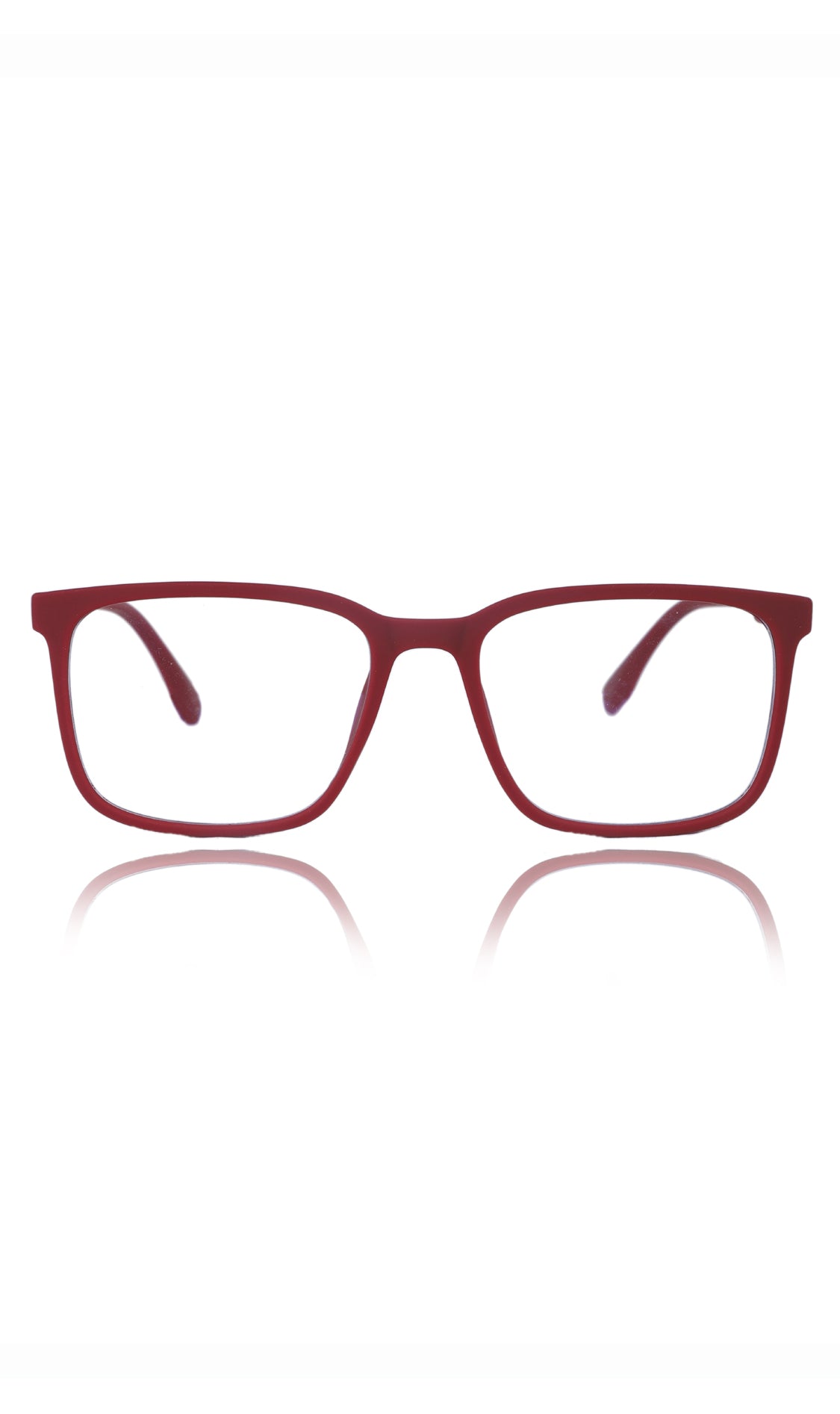 Colour Series : Vibrant colours eyewear rectangle frames with anti glare and blue filter eyeglasses for men and women (Cherry Red)