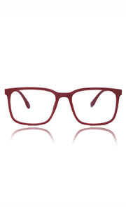 Colour Series : Vibrant colours eyewear rectangle frames with anti glare and blue filter eyeglasses for men and women (Cherry Red)
