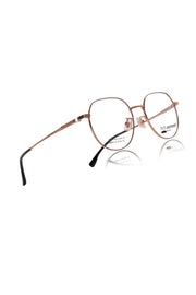 Luxury Series : Pure Titanium Metal Spectacle Eyeglasses | New Shape Round Metal Eyewear Frame (Black And Gold)