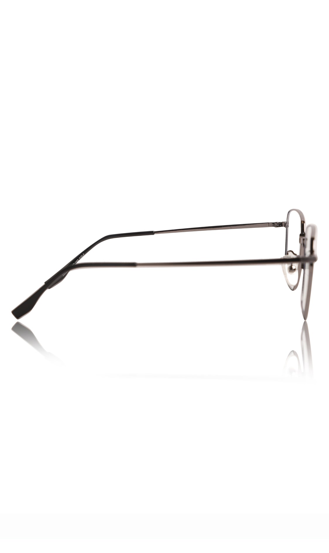 Premium Series Metal Spectacle Frame With Anti-Glare Blue Light Blocking Eyeglasses for Men and Women | Computer and Mobile Phone Protection Eyewear Frames (Black/Grey)