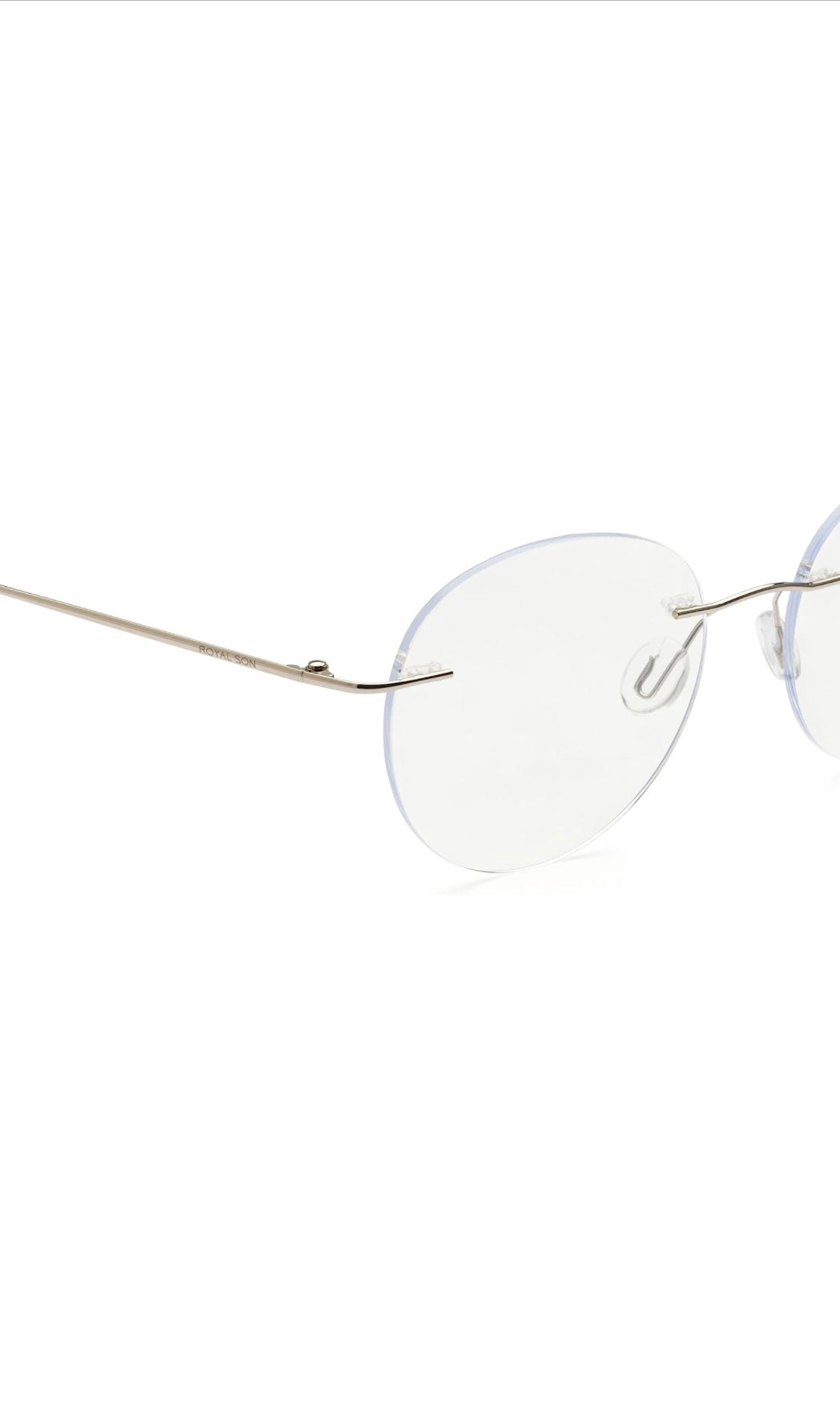 Round Signature Rimless Frame (Silver)