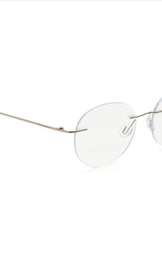 Round Signature Rimless Frame (Silver)