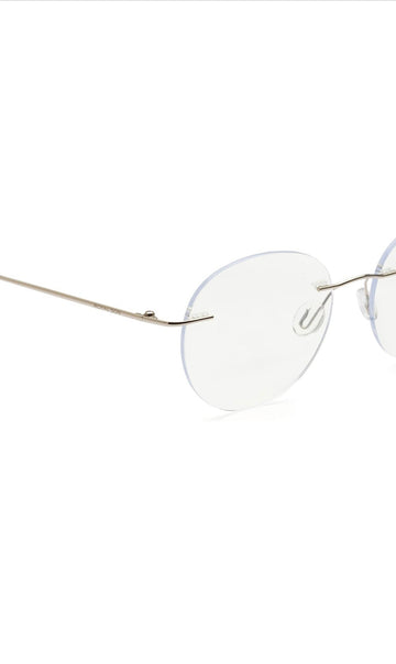 Round Signature Rimless Frame (Silver)