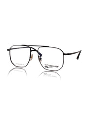 Luxury Series : Pure Titanium Metal Spectacle Eyeglasses | New Shape Double Bar Square Metal Eyewear Frame (Black)