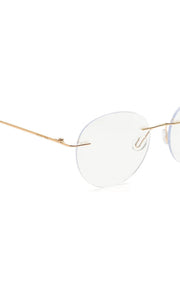 Round Signature Rimless Frame (Gold)