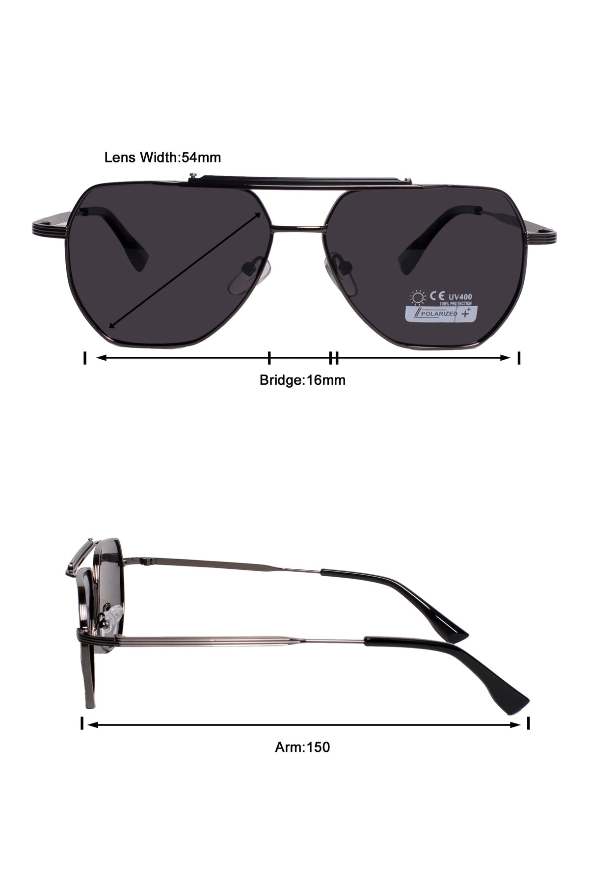 Legacy Square Sunglasses – UV400 Polarized (Knight Black)