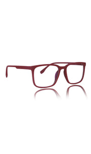Colour Series : Vibrant colours eyewear rectangle frames with anti glare and blue filter eyeglasses for men and women (Cherry Red)
