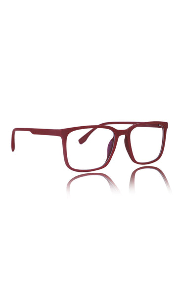 Colour Series : Vibrant colours eyewear rectangle frames with anti glare and blue filter eyeglasses for men and women (Cherry Red)