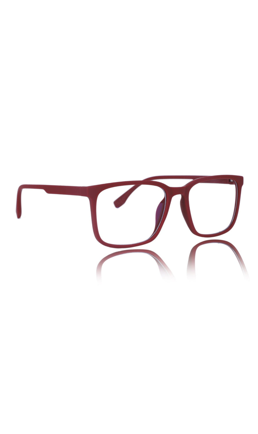 Colour Series : Vibrant colours eyewear rectangle frames with anti glare and blue filter eyeglasses for men and women (Cherry Red)