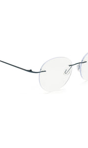 Round Signature Rimless Frame (Blue)