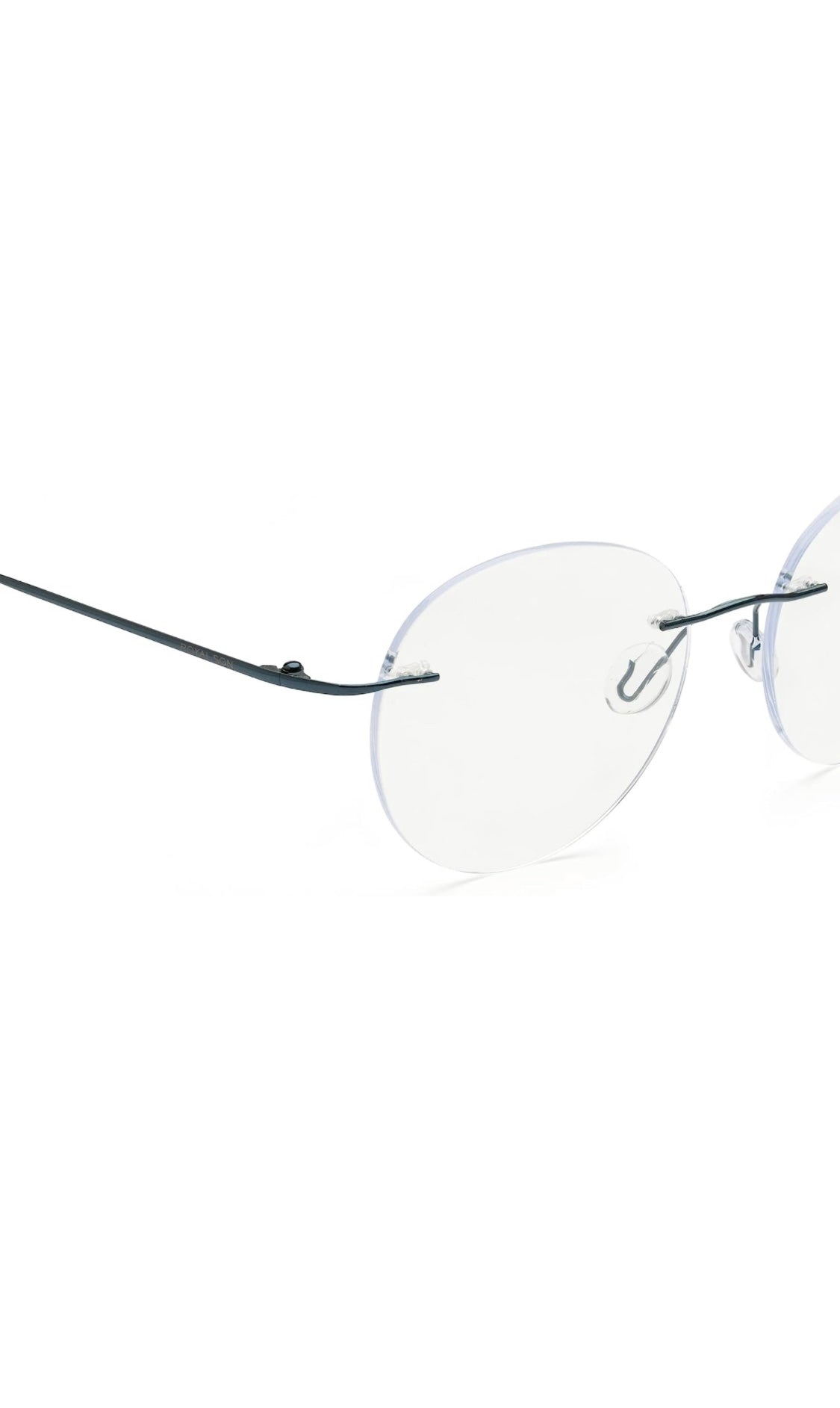 Round Signature Rimless Frame (Blue)
