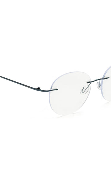 Round Signature Rimless Frame (Blue)