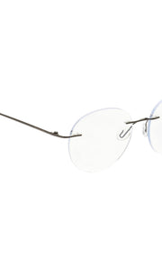 Round Signature Rimless Frame (Black)