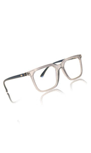 Colour Frame Series: Stylish Square Spectacle Frames with Blue Ray Protection and Anti-Glare Glasses for Men and Women (Frost Transparent Blue)