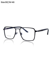 Founder's Edition Square Metal Titanium Eyeglass Frame | Premium Luxury Titanium Eyewear Glasses (Black-Blue)