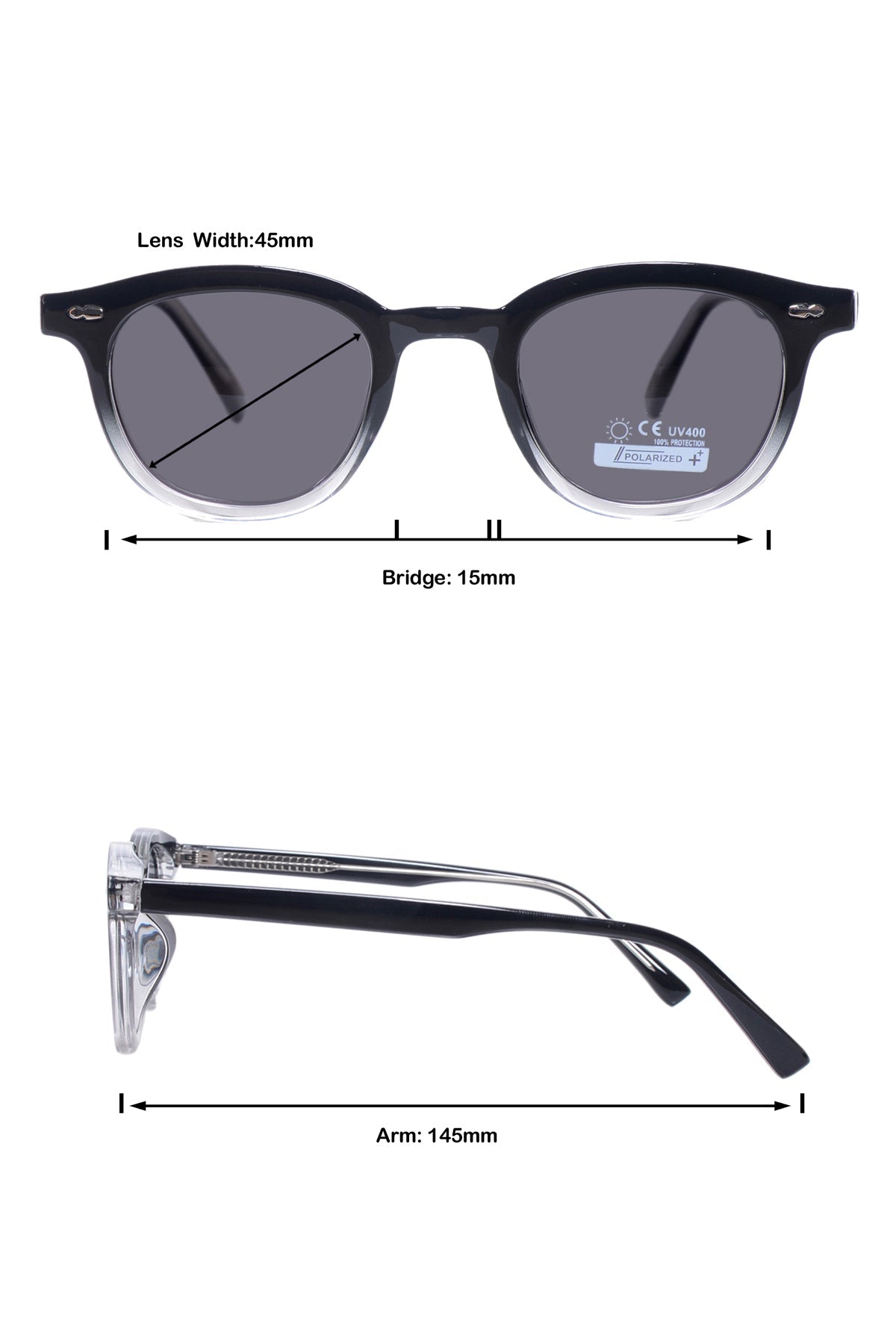 Legacy Round Sunglasses – UV400 Polarized (Crystal)