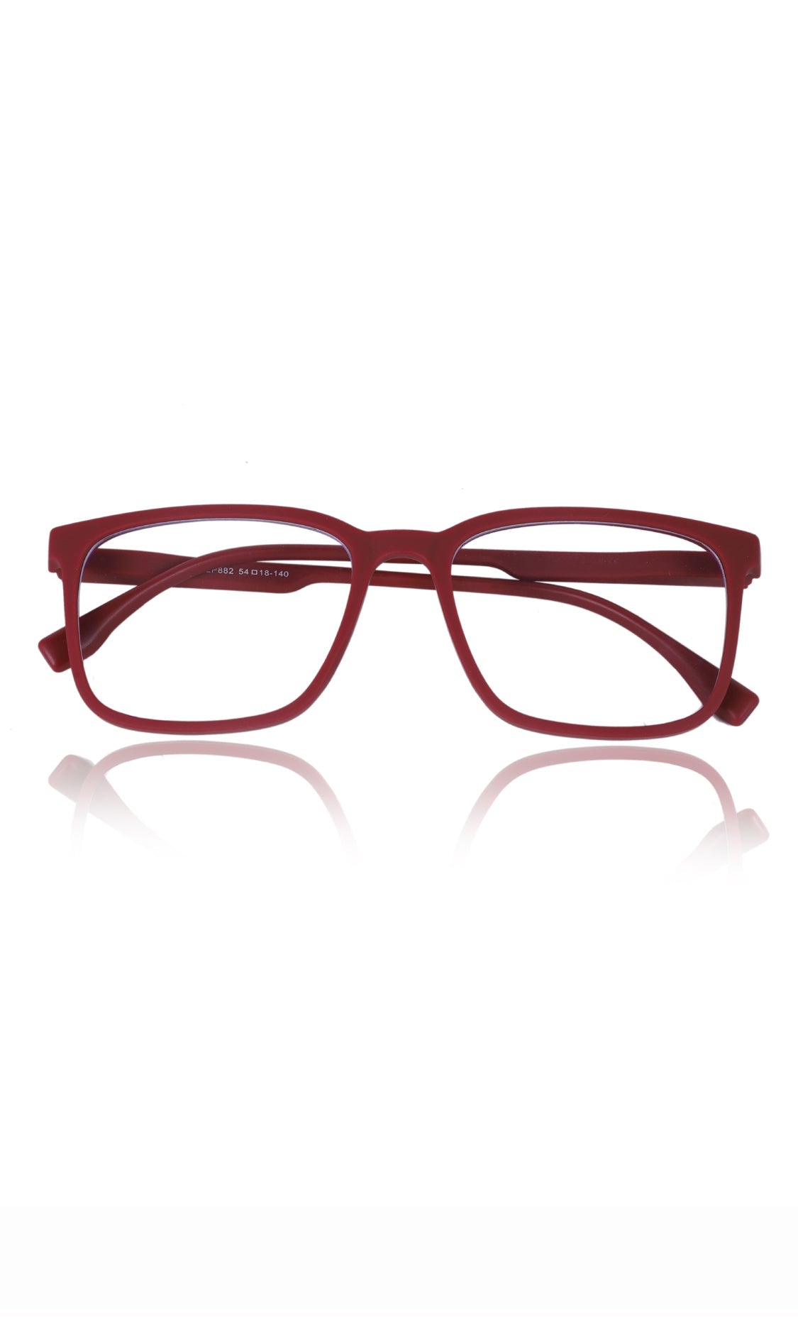 Colour Series : Vibrant colours eyewear rectangle frames with anti glare and blue filter eyeglasses for men and women (Cherry Red)