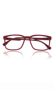 Colour Series : Vibrant colours eyewear rectangle frames with anti glare and blue filter eyeglasses for men and women (Cherry Red)