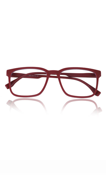 Colour Series : Vibrant colours eyewear rectangle frames with anti glare and blue filter eyeglasses for men and women (Cherry Red)