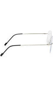 Round Signature Rimless Frame (Silver)