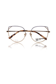 Luxury Series : Pure Titanium Metal Spectacle Eyeglasses | Cat Eye Metal Eyewear Frame (Lavender and Gold)