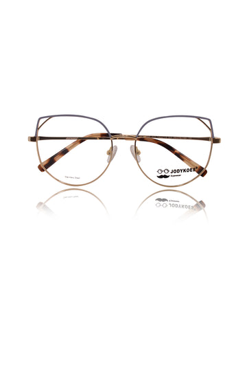 Luxury Series : Pure Titanium Metal Spectacle Eyeglasses | Cat Eye Metal Eyewear Frame (Lavender and Gold)