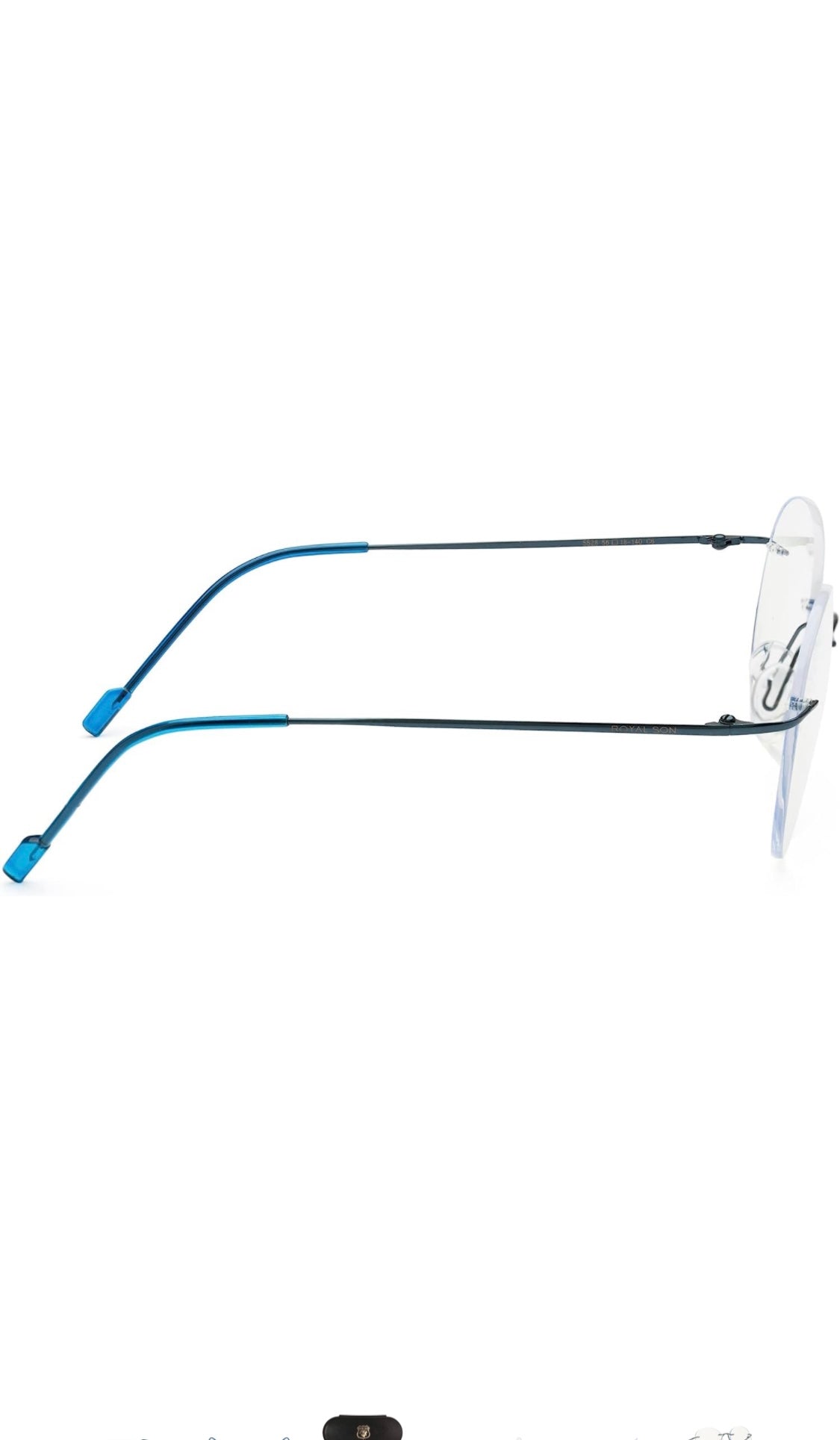 Round Signature Rimless Frame (Blue)
