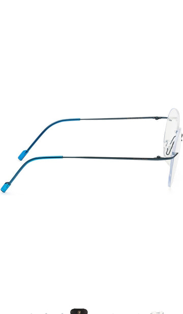 Round Signature Rimless Frame (Blue)