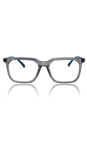 Colour Frame Series: Stylish Square Spectacle Frames with Blue Ray Protection and Anti-Glare Glasses for Men and Women (Frosted Grey Blue)
