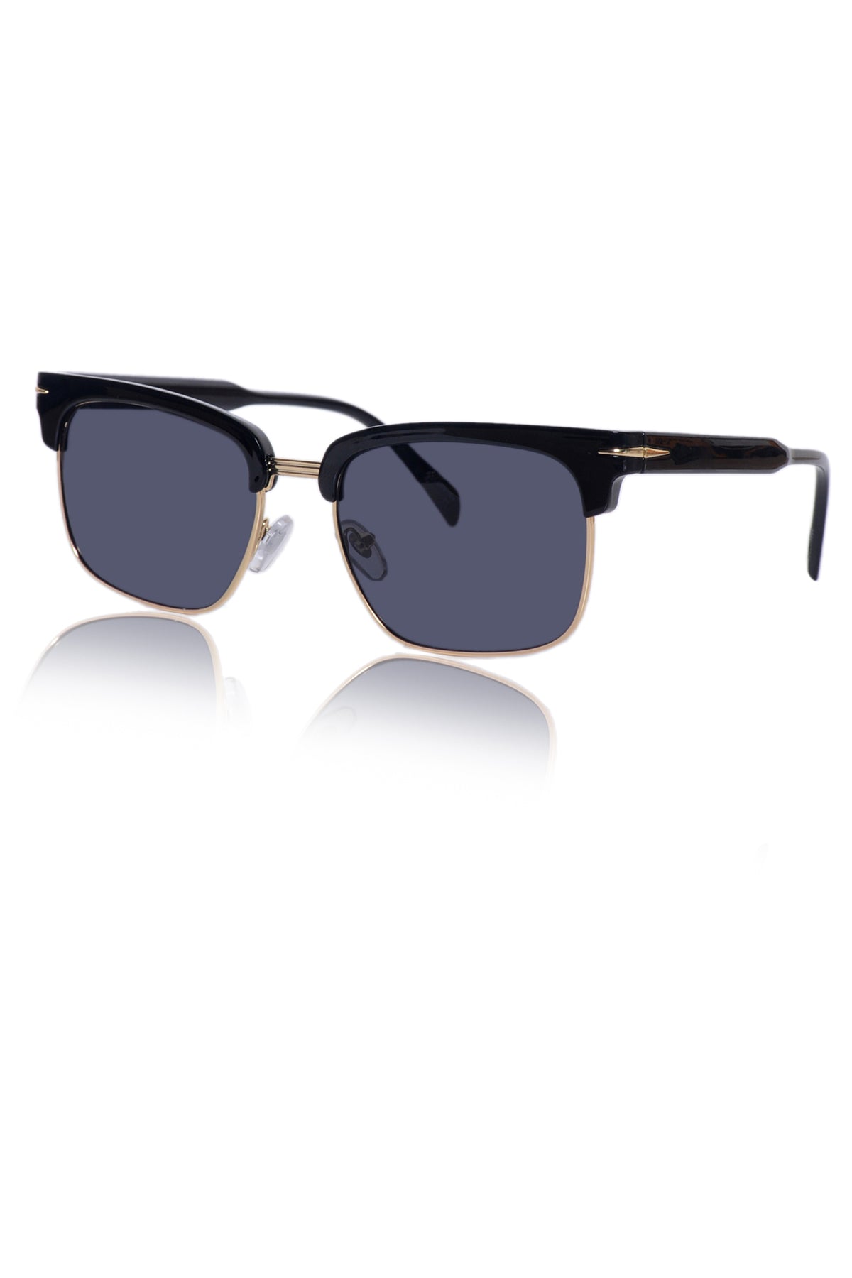Legacy Clubmaster Sunglasses – UV400 Polarized (Black and Gold)