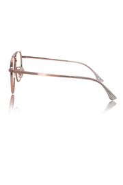 Luxury Series : Pure Titanium Metal Spectacle Eyeglasses | New Shape Double Bar Square Metal Eyewear Frame (Gold)