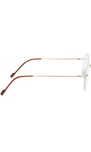 Round Signature Rimless Frame (Gold)