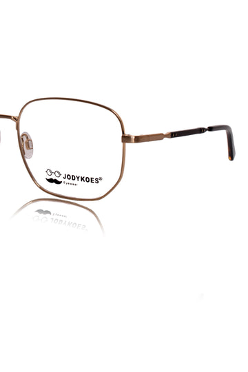 Luxury Series : Pure Titanium Metal Spectacle Eyeglasses | New Shape Square Metal Eyewear Frame (Matte Gold)