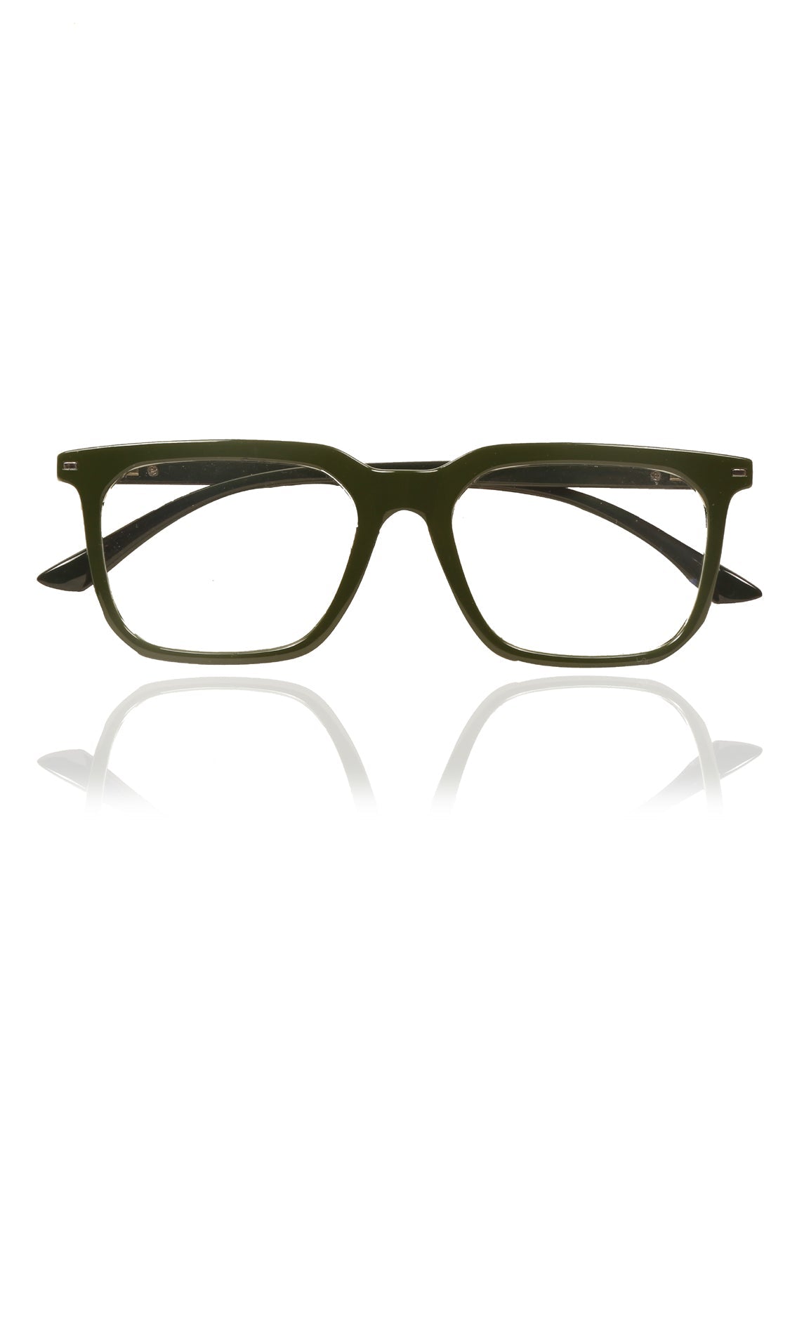 Colour Frame Series: Stylish Square Spectacle Frames with Blue Ray Protection and Anti-Glare Glasses for Men and Women (Green)